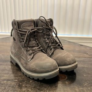 Gray suede ankle boots. Size 7.5